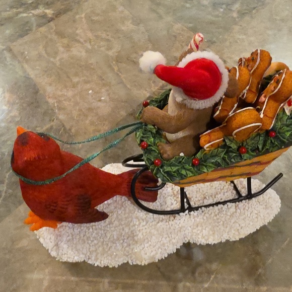 Fitz and Floyd Red and Brown Holiday Decor Sleigh - Picture 7 of 7